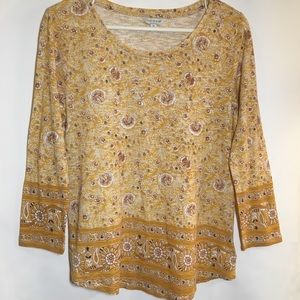 LUCKY BRAND COTTON 3/4 L SLEEVE TOP -NWT-Sz Medium